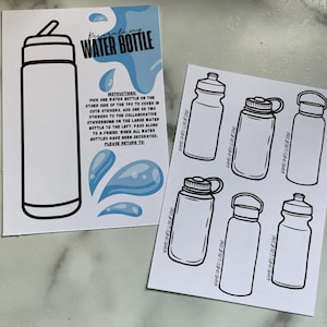 Dekoriere meine Wasserflasche TPC | Leere reisende Postkartenvorlage | 5x7