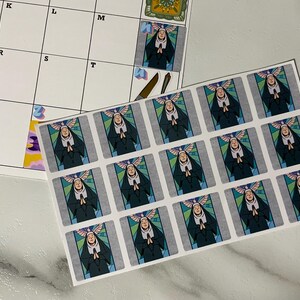 Autocollants TPC de carte postale de voyage | N pour nonne | 3 x 5 feuilles de 15
