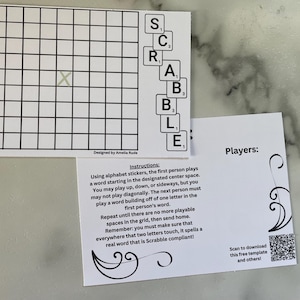 Juego de crucigramas / Plantilla de postal de viaje en blanco / 5x7