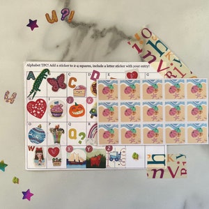Alphabet Travelling Postcard TPC Pegatinas / U es para Urchin / 3x5 hoja de 15