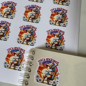 TPC Swap Traveling Postcard Stickers | Tea Bunny TPCs Enclosed | 1.5” Envelope Mailing Stickers