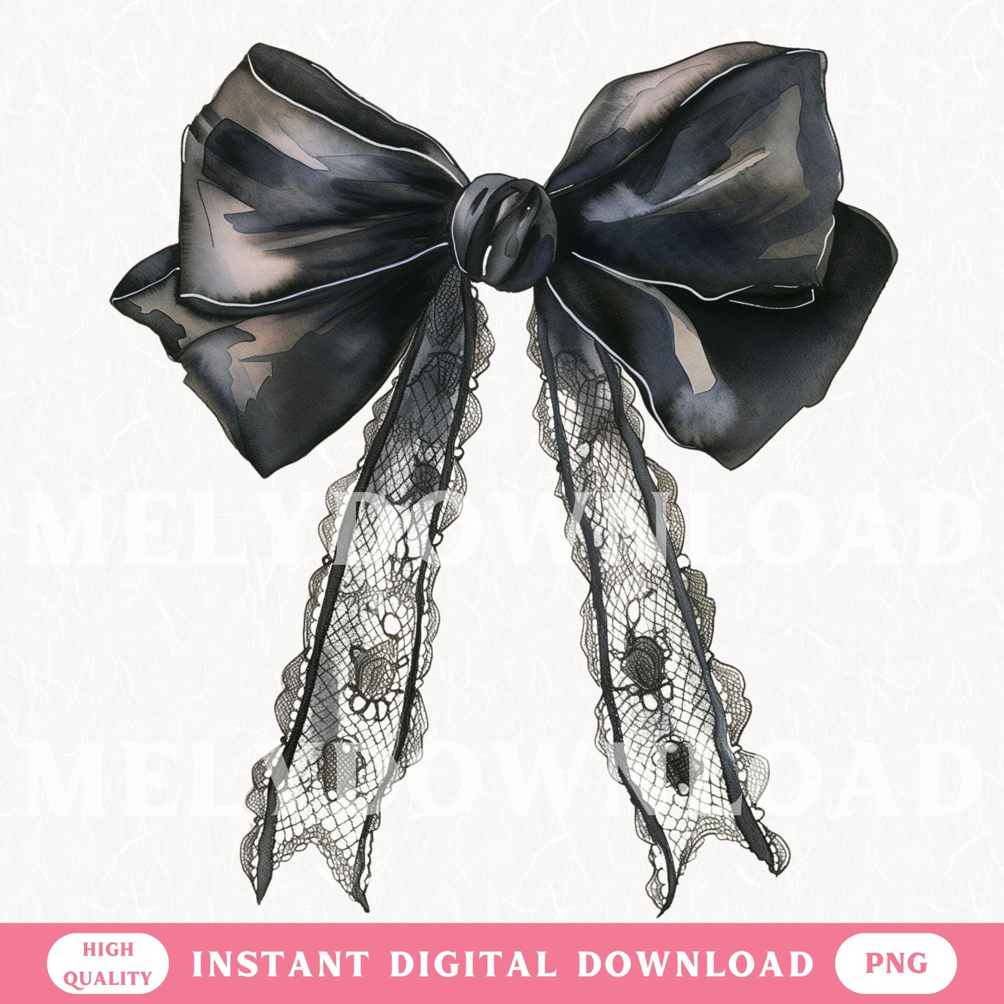 Black Bow PNG Dark Coquette Halloween Design for Shirts or Tote Bags ...