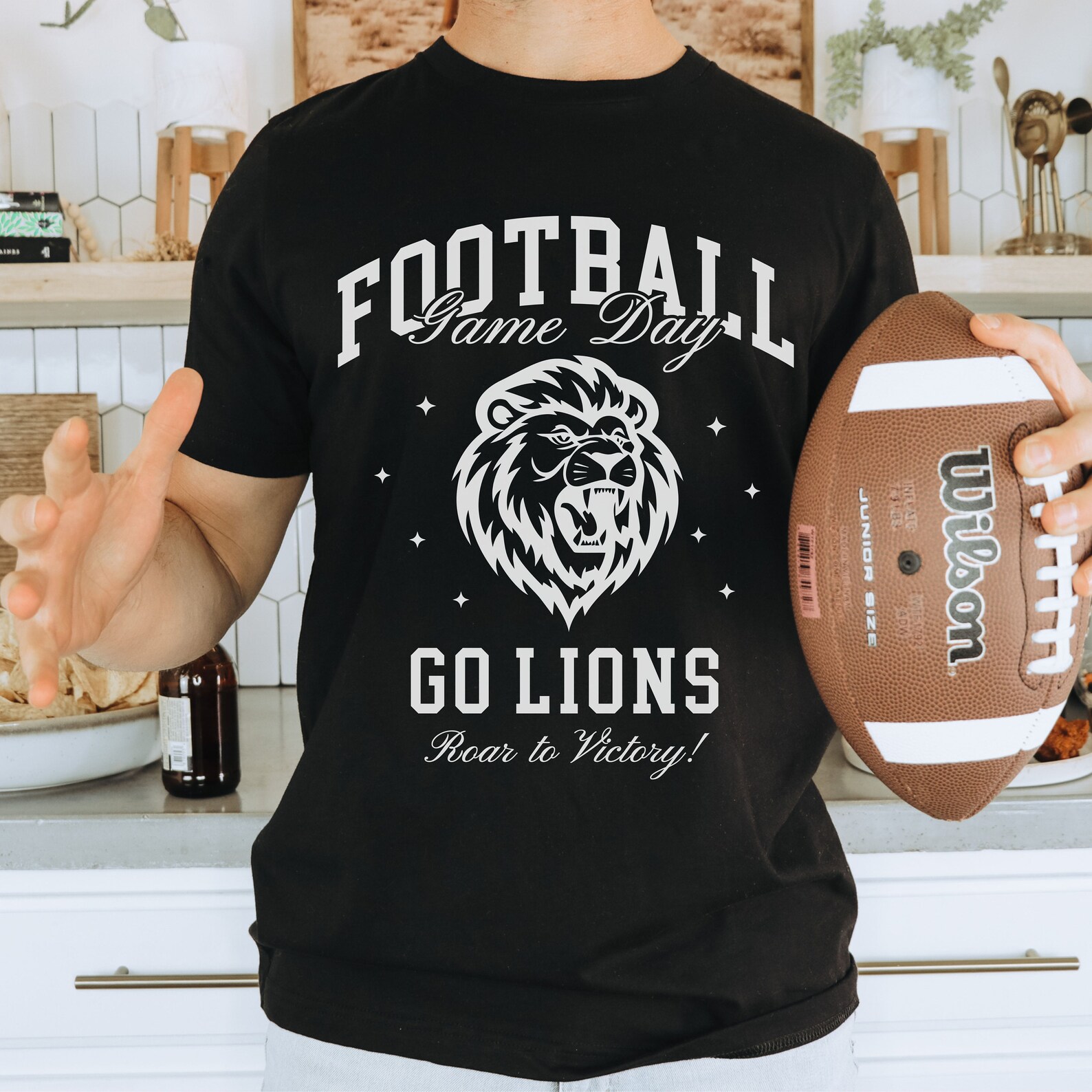 Lions PNG Football Game Day Shirt Design Detroit Lions Mascot Football ...