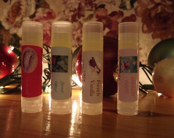 0.15 oz Candelilla VEGAN Lip Balm, 12 flavors to choose from, Plain, Pink, Red or Orange