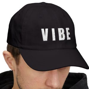 VIBE Embroidered Dad Hat: Minimalist Cotton Baseball Cap