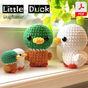 Crochet Plush Little Duck No Sew Amigurumi Pattern pdf , Easy small Beginner crochet Amigurumi Pattern