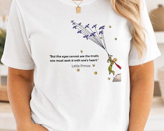 Camiseta unisex para adultos de El Principito, regalo para amantes de los libros, camiseta gráfica minimalista