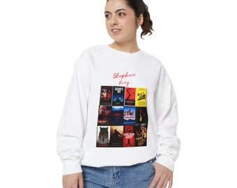 Stephen King Unisex Garment-Dyed Sweatshirt, bestseller sweatshirts, horror movies , horror film,Stephen king's books,Fantastic design, art