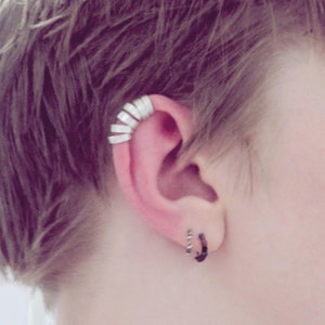 cuffed cartilage ear cuff-- custom single or set of two-- handmade by thebeadedlily