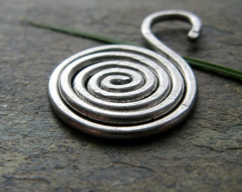 spiral septum ornament-- primitive series-- handmade by thebeadedlily
