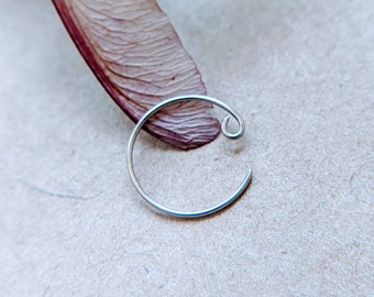 super thin catchless nose ring, 26g nose hoop-- sterling silver or 14k gold nose ring-- yellow, rose or white-- handmade by thebeadedily