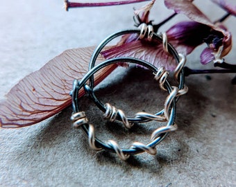 22g vine hoops, niobium or titanium hoop with silver, copper or gold fill wrap-- handmade by thebeadedlily