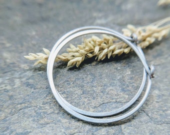 flat hoop earrings, sleeper hoops, hammered gold fill hoops-- sterling silver, niobium, copper--  5/8&quot;, 3/4&quot;, 1&quot;-- handmade by thebeadedily