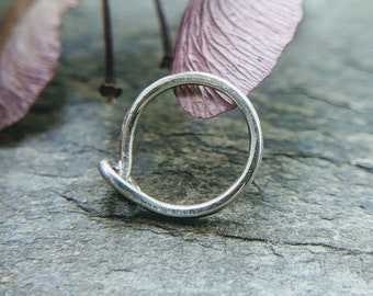 20g hammered nose hoop-- hammered sterling silver, titanuim or niobium hoop-- primitive series-- handmade by thebeadedlily