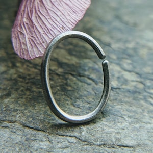 20g endless oval nose ring, slim fit, close profile nose hoop-- titanium, niobium or sterling silver hoop--  handmade by thebeadedlily