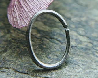 20g endless oval nose ring, slim fit, close profile nose hoop-- titanium, niobium or sterling silver hoop--  handmade by thebeadedlily