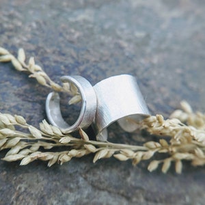 ear cuff no piercing, fake helix piercing-- thick and thin set of two by thebeadedlily