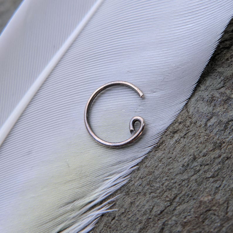 22g catchless nose ring sterling silver, niobium or gold fill primitive series handmade by thebeadedily image 5