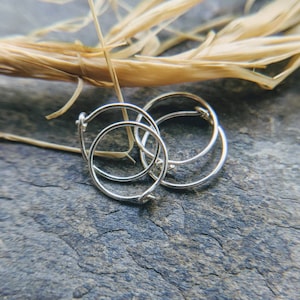 24g hoops-- sterling silver, titanium or niobium hoops-- primitive series-- handmade by thebeadedlily