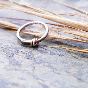 18g beringed-- custom single hoop or nose ring-- handmade by thebeadedlily