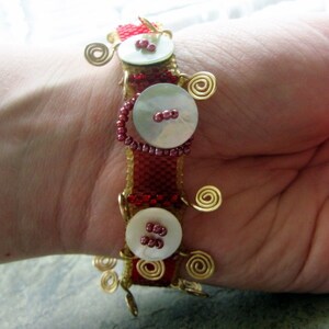 sabatini red beadwoven bracelet handmade by thebeadedlily image 5