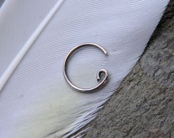 22g catchless nose ring-- solid 14k gold, gold fill or niobium-- primitive series-- handmade by thebeadedily