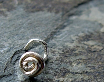 swirl nose screw or stud-- 22g, 20g or 18g custom nose jewelry-- primitive series-- handmade by thebeadedlily