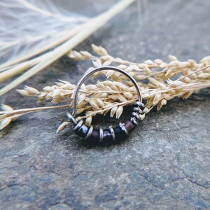 hawkeye hoop-- superhero nose ring or hoop earring-- handmade by thebeadedlily