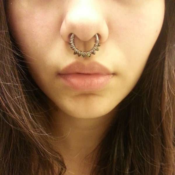 entwined septum ring-- 12g niobium hoop-- handmade by thebeadedlily