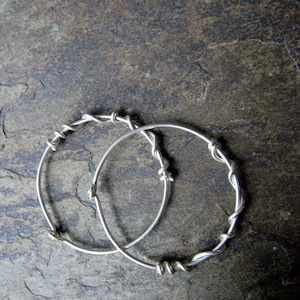 choose your metal hoop earrings, skinny hoop earrings, titanium hoops, minimalist earrings, sterling silver hoop-- handmade by thebeadedlily