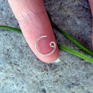 22g catchless nose ring sterling silver, niobium or gold fill primitive series handmade by thebeadedily image 3
