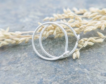 22g hoops-- sterling silver, 14k solid gold or niobium hoops-- primitive series-- handmade by thebeadedlily