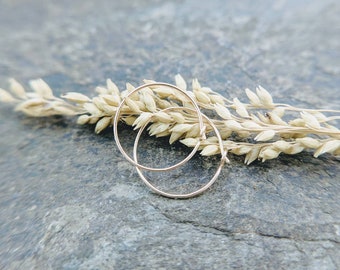 thinnest sterling silver hoops, 28g 100% recycled silver hoop earrings-- handmade by thebeadedlily