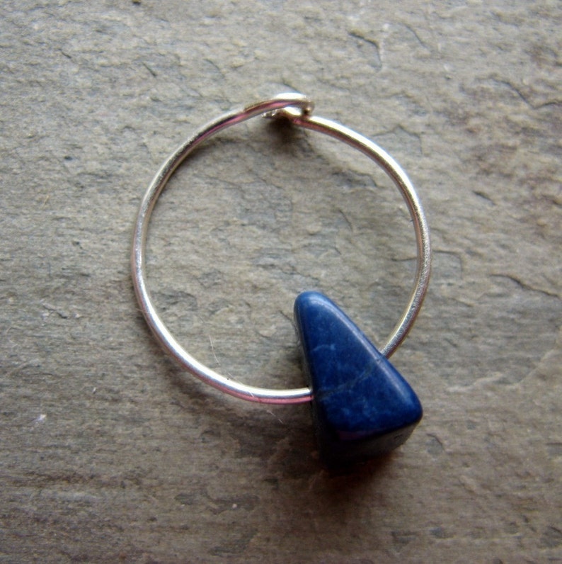 catch the rainbow gemstone hoop single earring primitive series handmade by thebeadedlily image 2