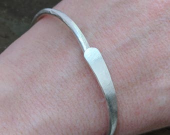 hammered silver cuff bracelets, adjustable bracelet, everyday bracelet, minimalist bracelet, mens bracelet, gift-- token by thebeadedlily