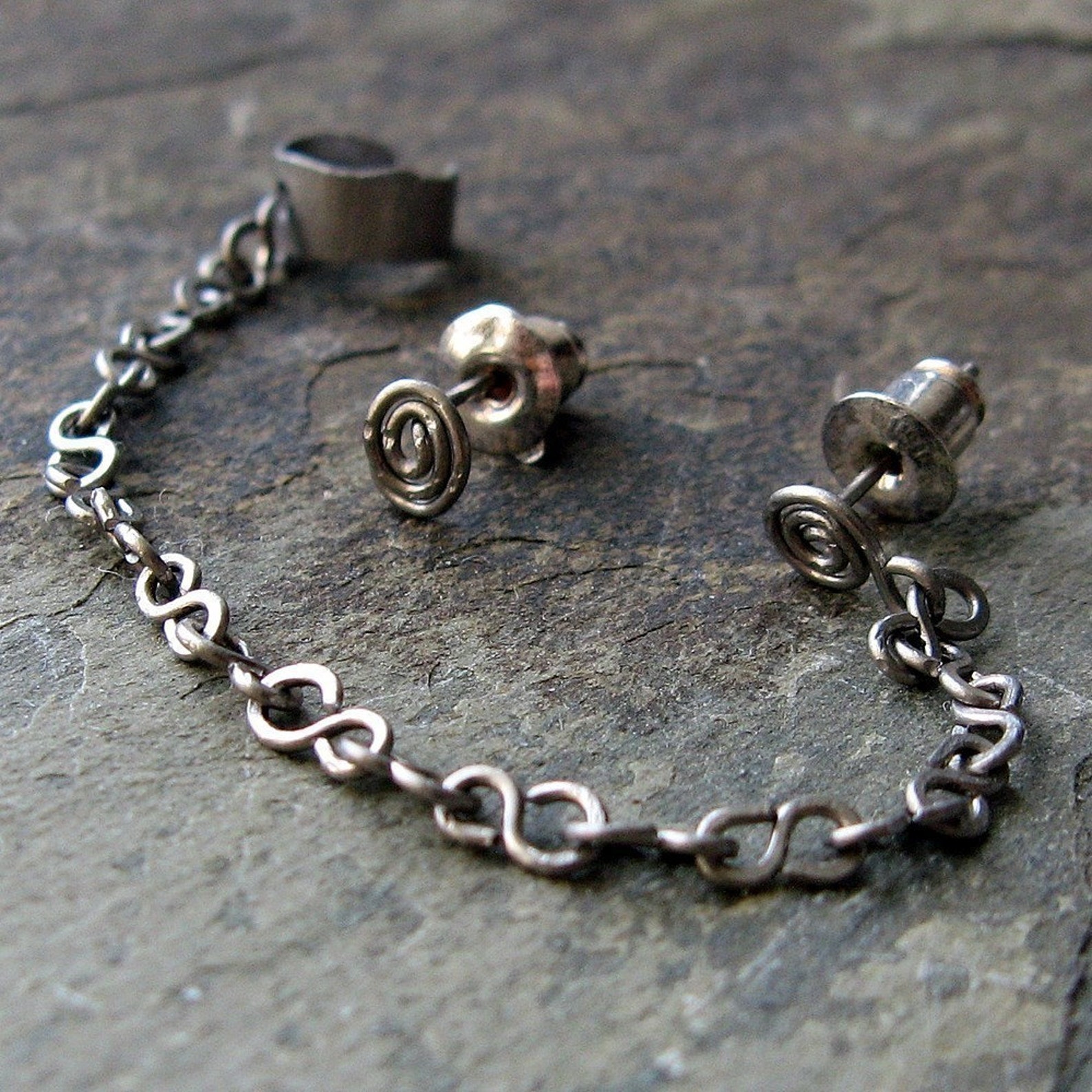 Minimalist Helix Set Helix Cuff Set Earring Cuff Set Cuff Etsy