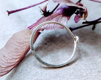 22g satin hoop, thin hammered gold nose ring, thin 14k gold or thin gold fill nose ring-- handmade by thebeadedlily