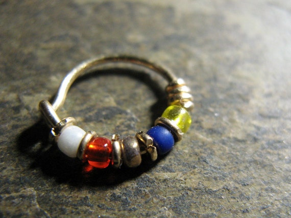 wonder woman hoop-- superhero nose ring nose hoop-- handmade by thebeadedlily