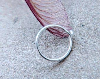 24g nose ring, 24 gauge nose hoop, sterling silver thin hoop by thebeadedlily