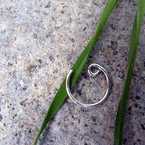 22g catchless nose ring sterling silver, niobium or gold fill primitive series handmade by thebeadedily image 1