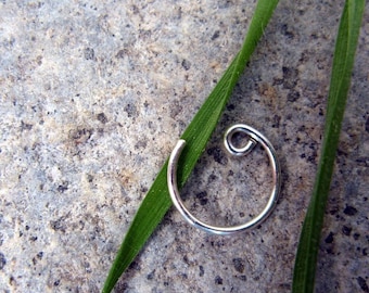 22g catchless nose ring-- sterling silver, niobium or gold fill-- primitive series-- handmade by thebeadedily