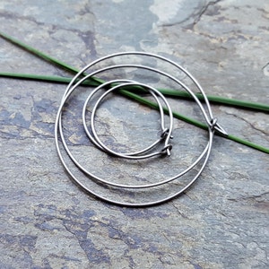 titanium hoops-- custom size earrings-- primitive series-- handmade by thebeadedlily