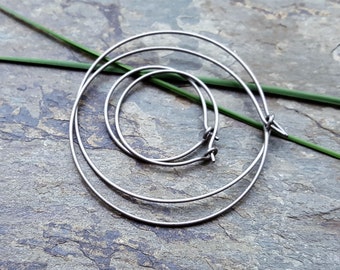 titanium hoops-- custom size earrings-- primitive series-- handmade by thebeadedlily