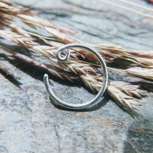 20g catchless nose ring-- sterling silver, niobium or solid 14k gold-- primitive series-- handmade by thebeadedily