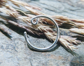 20g catchless nose ring-- sterling silver, niobium or solid 14k gold-- primitive series-- handmade by thebeadedily