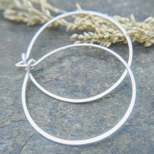 flat hoop earrings, sleeper hoops, hammered gold fill hoops sterling silver, niobium, copper 5/8, 3/4, 1 handmade by thebeadedily image 7