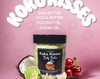 Koko Küsse, geschlagene Körperbutter, 100% natürliche und organische Sheabutter & Kakaobutter, 8 Unze