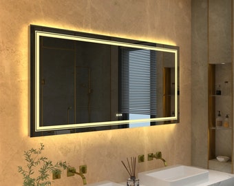 Rectangle mirror, Vanity mirror, Miroir de salle de bain, Miroir mural, Schminkspiegel, Wandspiegel, Kosmetikspiegel, Specchio da bagno,