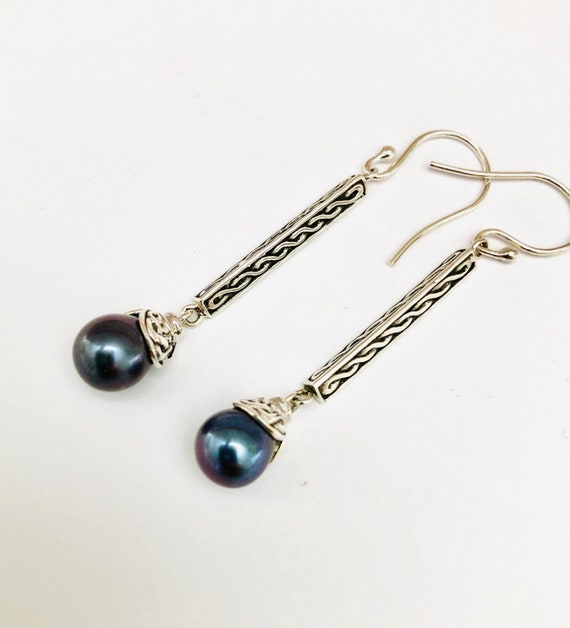 Rainbow Moonstone and Blue Topaz Earrings Sterling Silver Scroll Design Rainbow Moonstone and Blue Topaz Earrings Sterling Silver Scroll Design