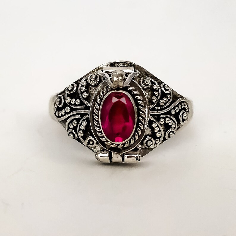 BALI .925 Sterling Silver GEMSTONE Charm RUBY QUARTZ BALI .925 Sterling Silver GEMSTONE Charm RUBY QUARTZ